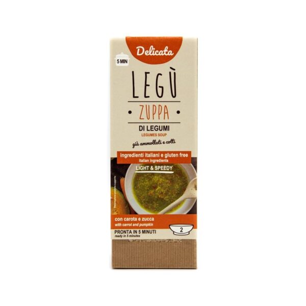 ZUPPA DI LEGUMI DELICATA CON CAROTA E ZUCCA (6 Confezioni) - LEGU' - I migliori prodotti Made in Italy da Fiera di Monza Shop - Solo 29.95€! Acquista subito su Fiera di Monza Shop!