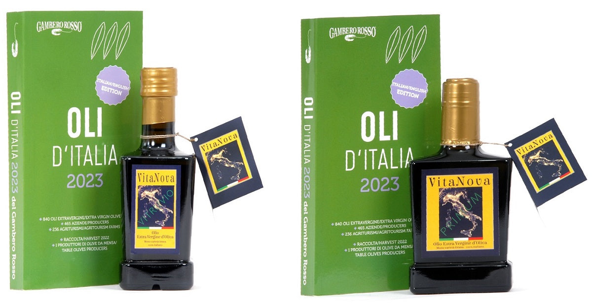 Confezione assaggio olio VitaNova "Primum" e "Vitruvio" - Olio EVO mono varietà "Itrana" alti polifenoli, a freddo - Confezione da 2 - I migliori prodotti Made in Italy da Fiera di Monza Shop - Solo 52€! Acquista subito su Fiera di Monza Shop!