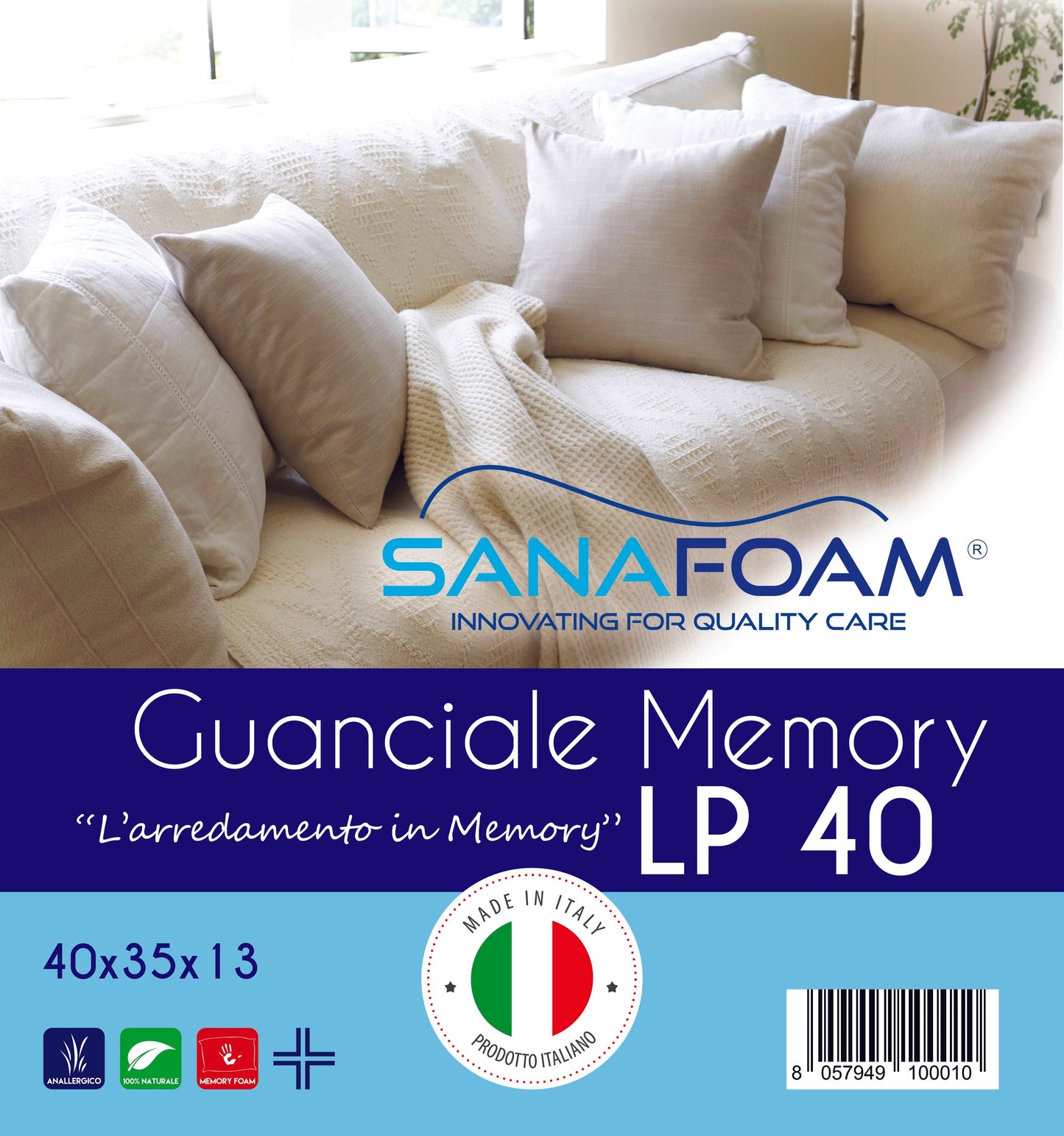 Guanciale Memory Foam - SANAFOAM - Confezione da 2 - I migliori prodotti Made in Italy da Fiera di Monza Shop - Solo 38€! Acquista subito su Fiera di Monza Shop!