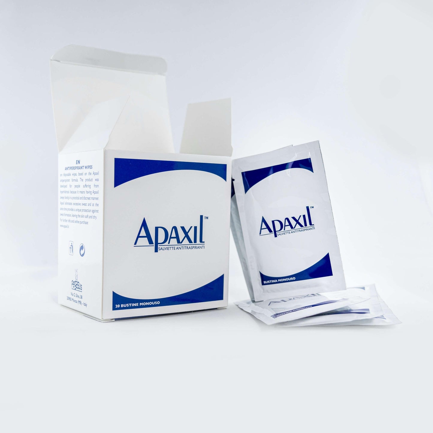 Apaxil Salviette Antitraspiranti (20 Bustine Monouso) - Pacco da 2 Confezioni - I migliori prodotti Made in Italy da Fiera di Monza Shop - Solo 33€! Acquista subito su Fiera di Monza Shop!