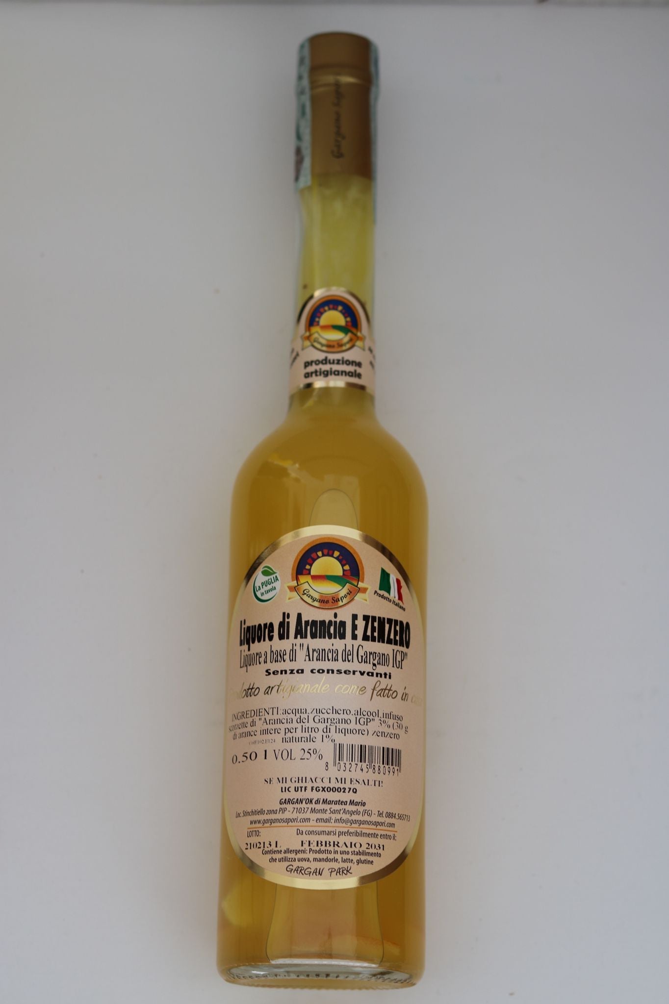LIQUORE DI ARANCIA E ZENZERO DEL GARGANO 500 ML - 2 Bottiglie - I migliori prodotti Made in Italy da Fiera di Monza Shop - Solo 27.90€! Acquista subito su Fiera di Monza Shop!