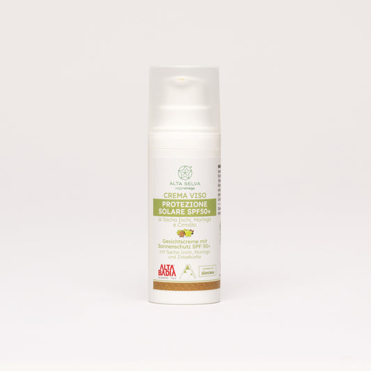 Crema Viso Protezione Solare SPF50+ al Sacha Inchi, Moringa e Cirmòlo