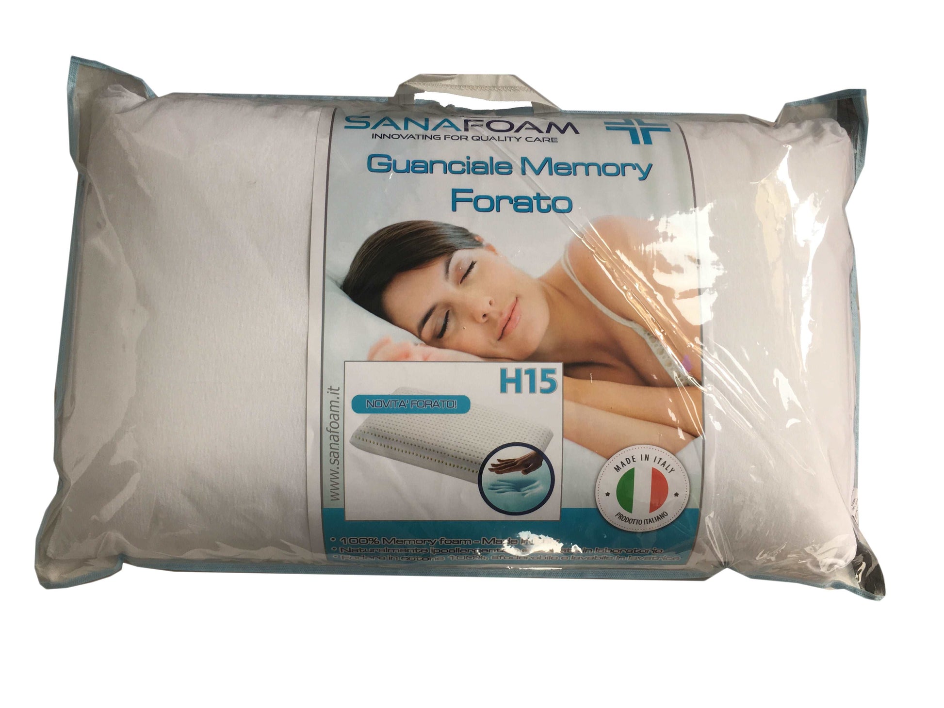 Guanciale Forato Memory Foam - SANAFOAM - I migliori prodotti Made in Italy da Fiera di Monza Shop - Solo 37€! Acquista subito su Fiera di Monza Shop!