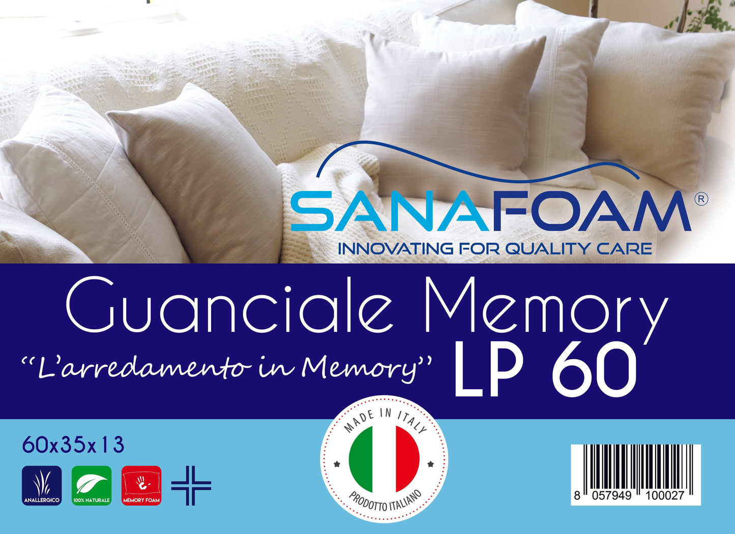 Guanciale Memory Foam - SANAFOAM - Confezione da 2 - I migliori prodotti Made in Italy da Fiera di Monza Shop - Solo 38€! Acquista subito su Fiera di Monza Shop!
