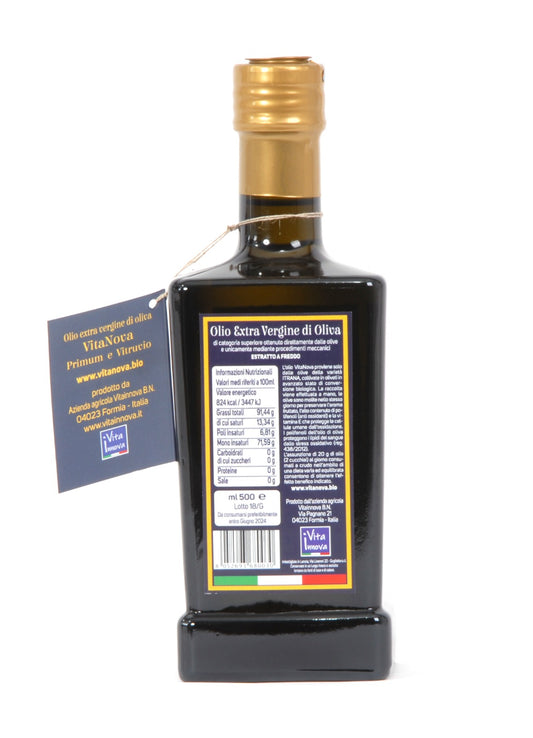 6 bottiglie di olio EVO VitaNova “Vitruvio” - Mono varietà Itrana, alti polifenoli